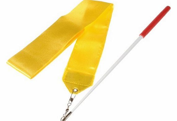 kungfu Mall 4m Dance Ribbon Wand Gym Rhythmic Art Gymnastic Ballet Streamer Twirling Rod Yellow