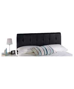 Kyoto Futons Black Faux Suede Button Headboard - Kingsize