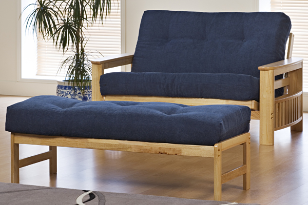 Kyoto Futons Jasmine Love Seat Futon (Fabric 1) Double 135cm