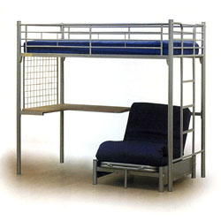 Kyoto futons ltd Rio - Bunk Bed with 76cm Wide Futon & Desk