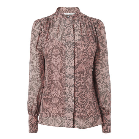 Thalia Printed Silk Blouse Colour Rose