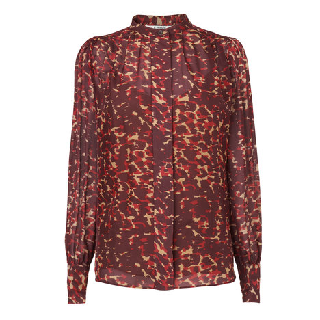 L.K. Bennett Thalia Printed Silk Blouse Colour Sand