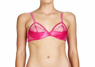 Mezzanote pink silk blend satin bra