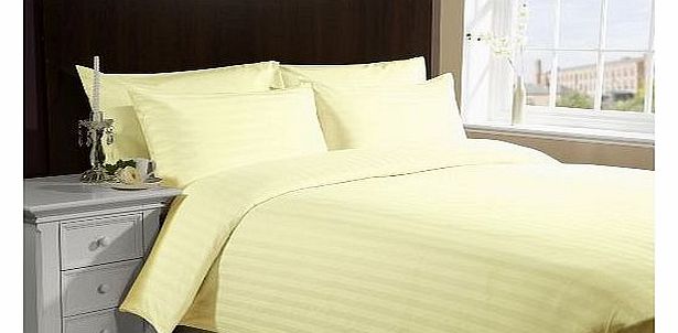 300 TC Egyptian cotton Duvet Set Italian Finish Stripe ( Small Double , Yellow )