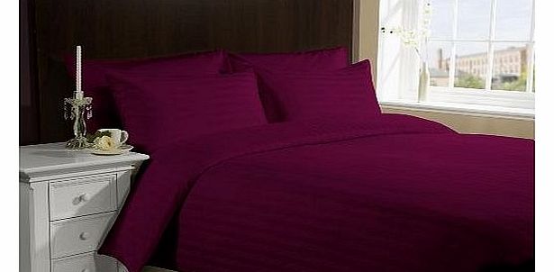 400 TC Egyptian cotton Duvet Cover Italian Finish Stripe (UK King , Wine )