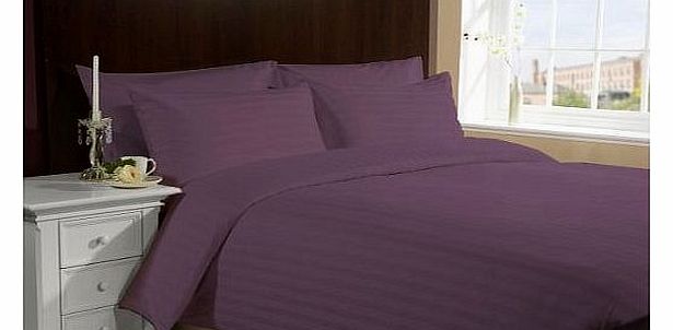 400 TC Egyptian cotton Duvet Set Italian Finish Stripe (UK King , Lilac )