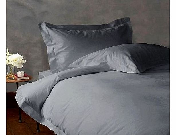 Lacasa Bedding 800 TC Egyptian cotton Duvet Set Italian Finish Solid (UK Double , Silver Grey )