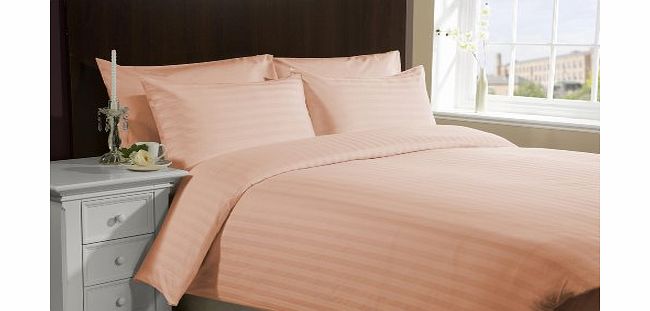 Lacasa Bedding 800 TC Egyptian cotton Duvet Set Italian Finish Stripe ( Uk Single , Peach )