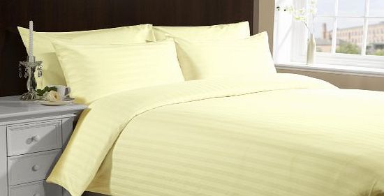 Lacasa Bedding 800 TC Egyptian cotton Duvet Set Italian Finish Stripe (UK King , Butter )