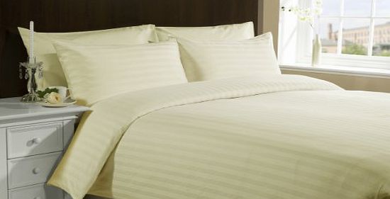 Lacasa Bedding 800 TC Egyptian cotton Duvet Set Italian Finish Stripe (UK King , Ivory )