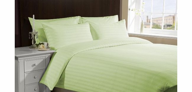 Lacasa Bedding Extra Sumptuous Italian Finish 400 TC Pima cotton 46cm Deep pocket Sheet Set Striped By Lacasa Bedding ( UK Super King , Sage )