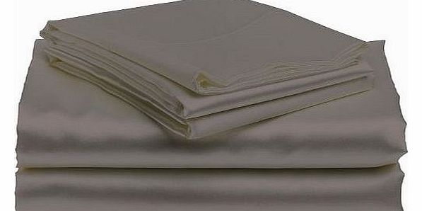 Satin Duvet Cover Italian Finish Solid ( UK Super King , Silver grey )