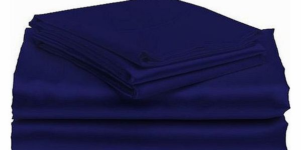 Satin Duvet Set Italian Finish Solid ( Uk Single , Blue )