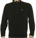 Lacoste Black High Neck Fleece with Press Stud Fastening - Silver Croc