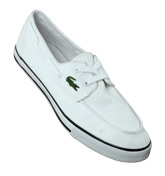 Lacoste Bateau White Canvas Deck Shoes