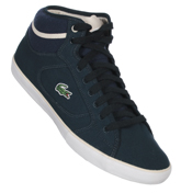 Lacoste Camous Dark Blue Canvas Hi Top Trainers