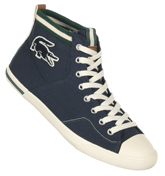 Lacoste Newton Dark Blue/Off White Mid Canvas