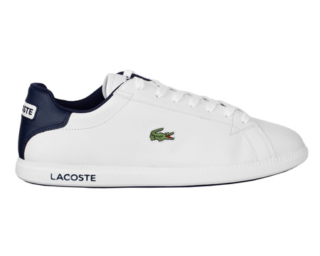 Lacoste Graduate White/Dark Blue Leather Trainers