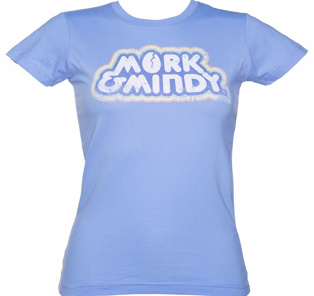 Blue Mork And Mindy Logo T-Shirt