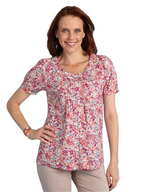 Ladies Floral Print Cotton Blouse
