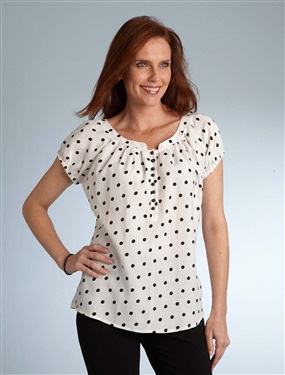 Ladies Poka Dot Print Blouse