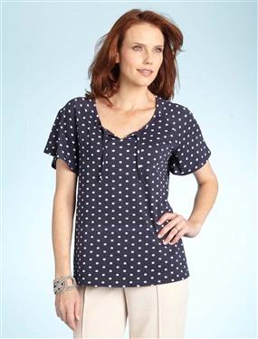 Poka Dot Stretch T-shirt.