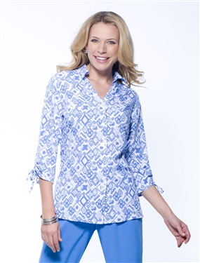 Ladies Printed Shirt Style Blouse