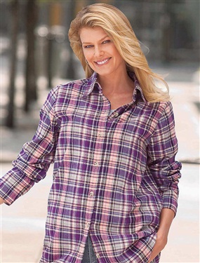 Ladies Pure Cotton Check Print Blouse