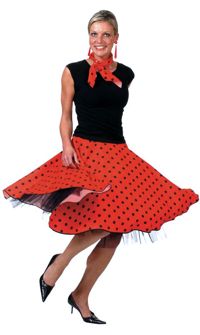 Ladies Rock n Roll Skirt - Red