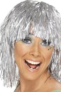 ladies Wig - Cyber Tinsel (Silver)