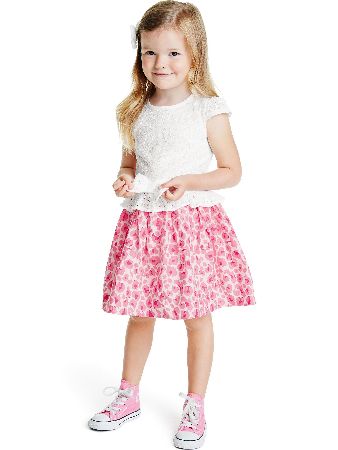 Ladybird Girls Lace Animal Print Dress