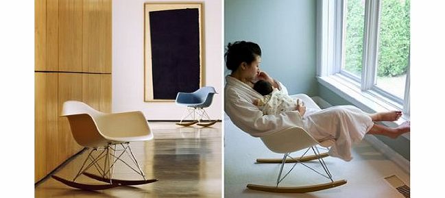 Lakeland Furniture White Eames RAR Rocking Lounge Retro Rocker Chair