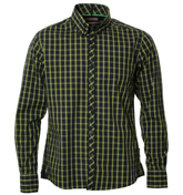 Lime and Navy Check Long Sleeve Shirt