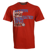 Red T-Shirt with Printed Design