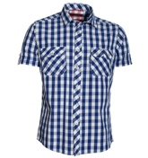 Royal Blue and White Check Shirt