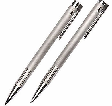 Logo Pen Set, Brushed Stainless Steel