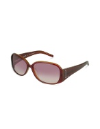 Dafne Burgundy Logo Round Sunglasses