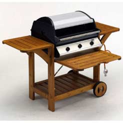 Landmann DeLuxe 3 Burner BBQ in Wooden Trolley