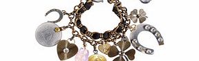 Bronze-tone good-luck charm bracelet