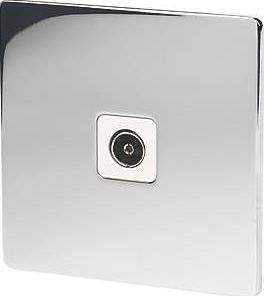 LAP, 1228[^]34604 1-Gang Coaxial Socket Polished Chrome 34604