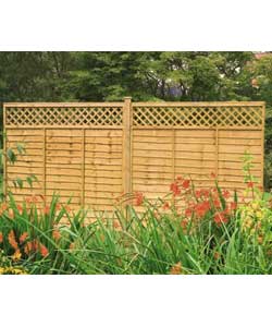 lap Lattice Fencing - 4 Panels and 5 Posts