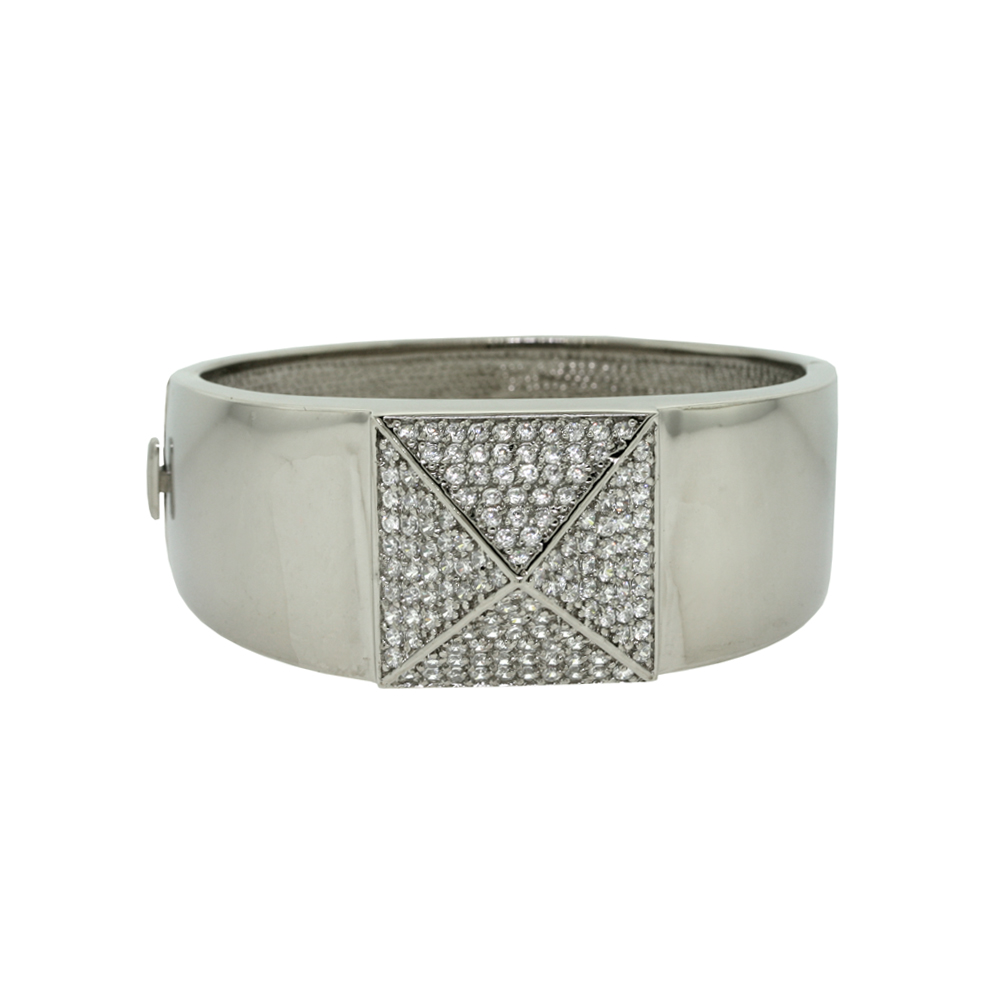 Large Pave Pyramid Bangle