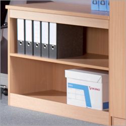 Beech-Effect Desk High Bookcase - Beech