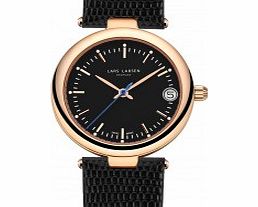 Lars Larsen Ladies Viviann Rose Gold Black Watch