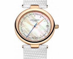 Lars Larsen Ladies Viviann Rose Gold White Watch