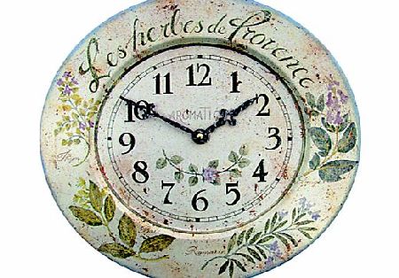 Herbes Wall Clock, Blue, Dia.36cm