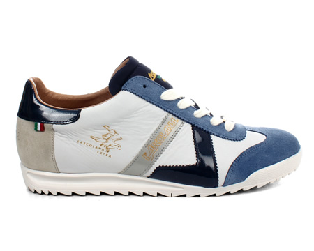 L`Ascolana LAscolana Corrente Bianco/Jeans Leather Trainers