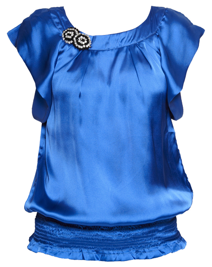 Lauren Diamante Trim Satin Blouse