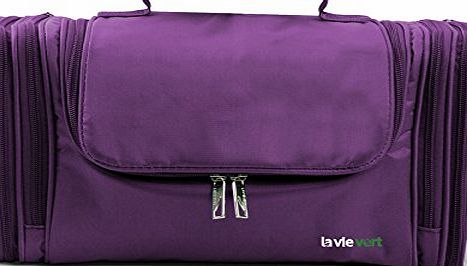 Lavievert Toiletry Bag / Makeup Organizer / Cosmetic Bag / Portable Travel Kit Organizer / Household Storage Pack / Bathroom Storage with Hanging for Business, Vacation, Household -Purple