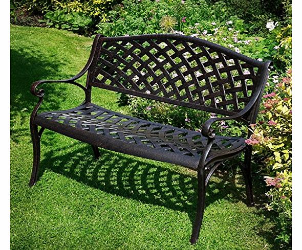 - Jasmine Metal Garden Bench Antique Bronze